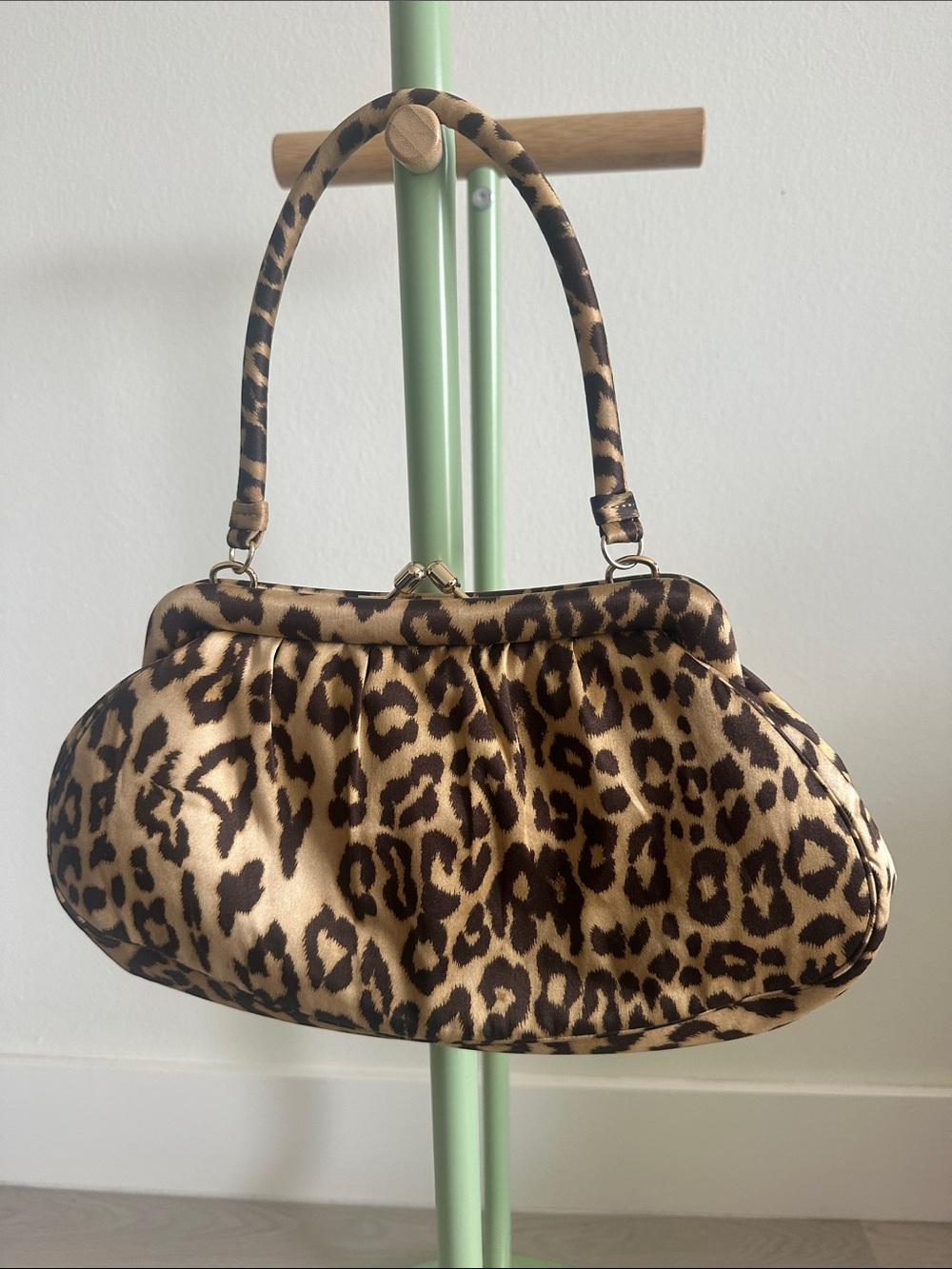 Banana Republic Leopard Print Satin Clutch in Brown and Black